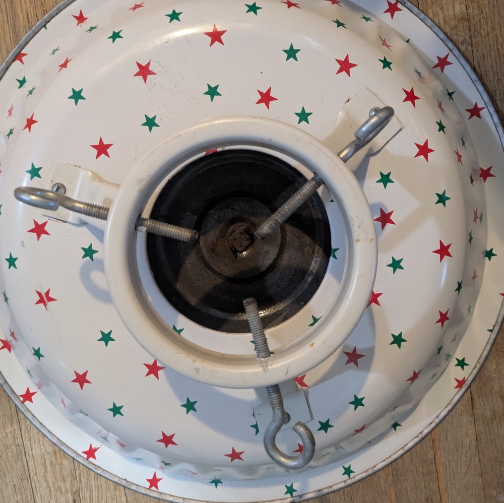 Vintage 1960's Starmaster Tree Stand with Red and Green Stars